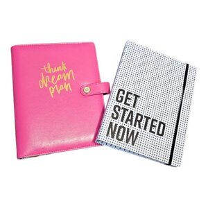BUNDLE Binder Planner The Paper Studio Agenda 52 Pink / Polka Dot Positive Quote